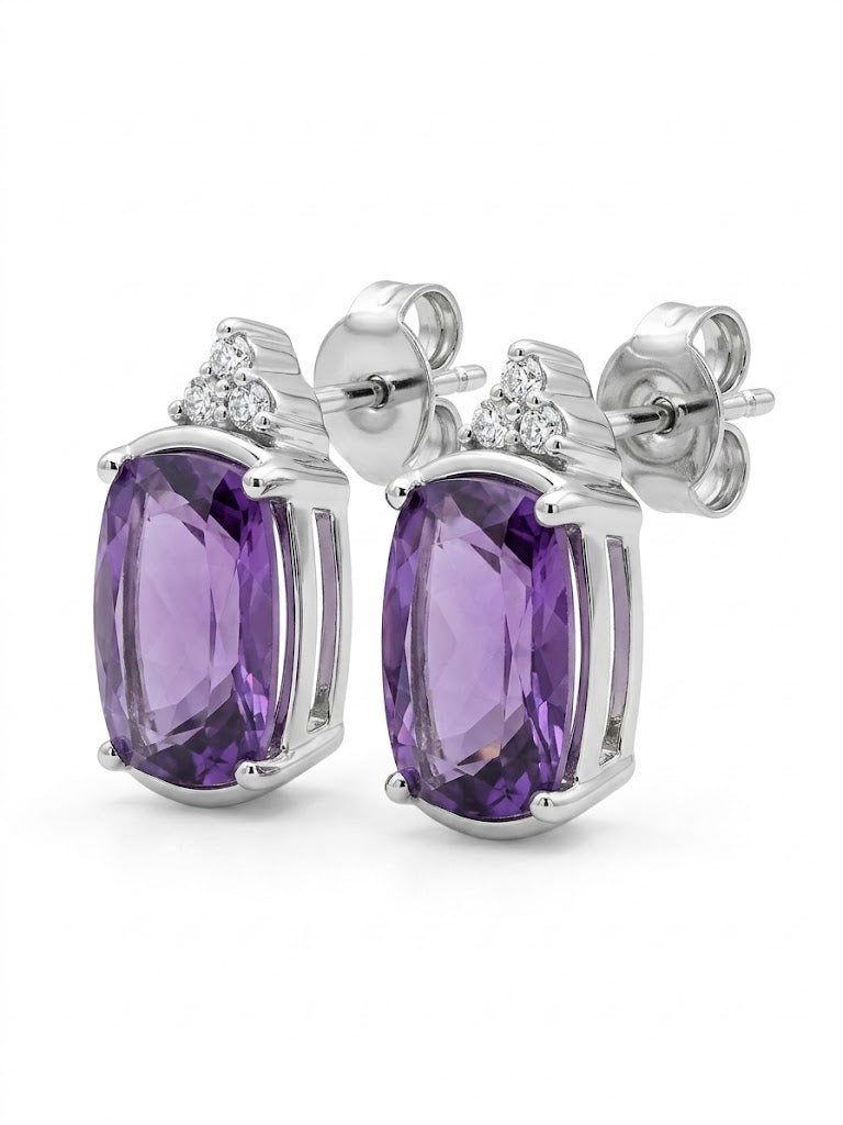 Amélie Violet Gemstone Stud Earrings