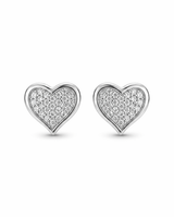 Amour Lumière Pavé Heart Stud Earrings