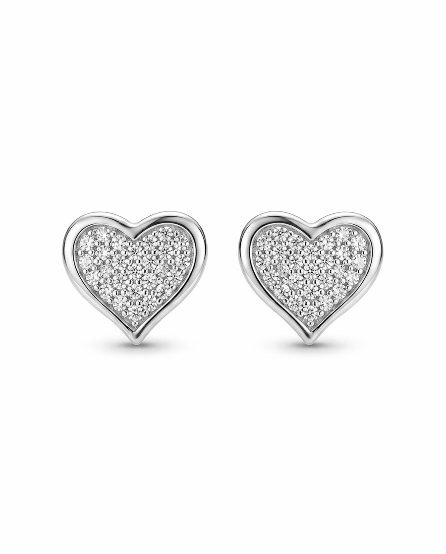 Amour Lumière Pavé Heart Stud Earrings