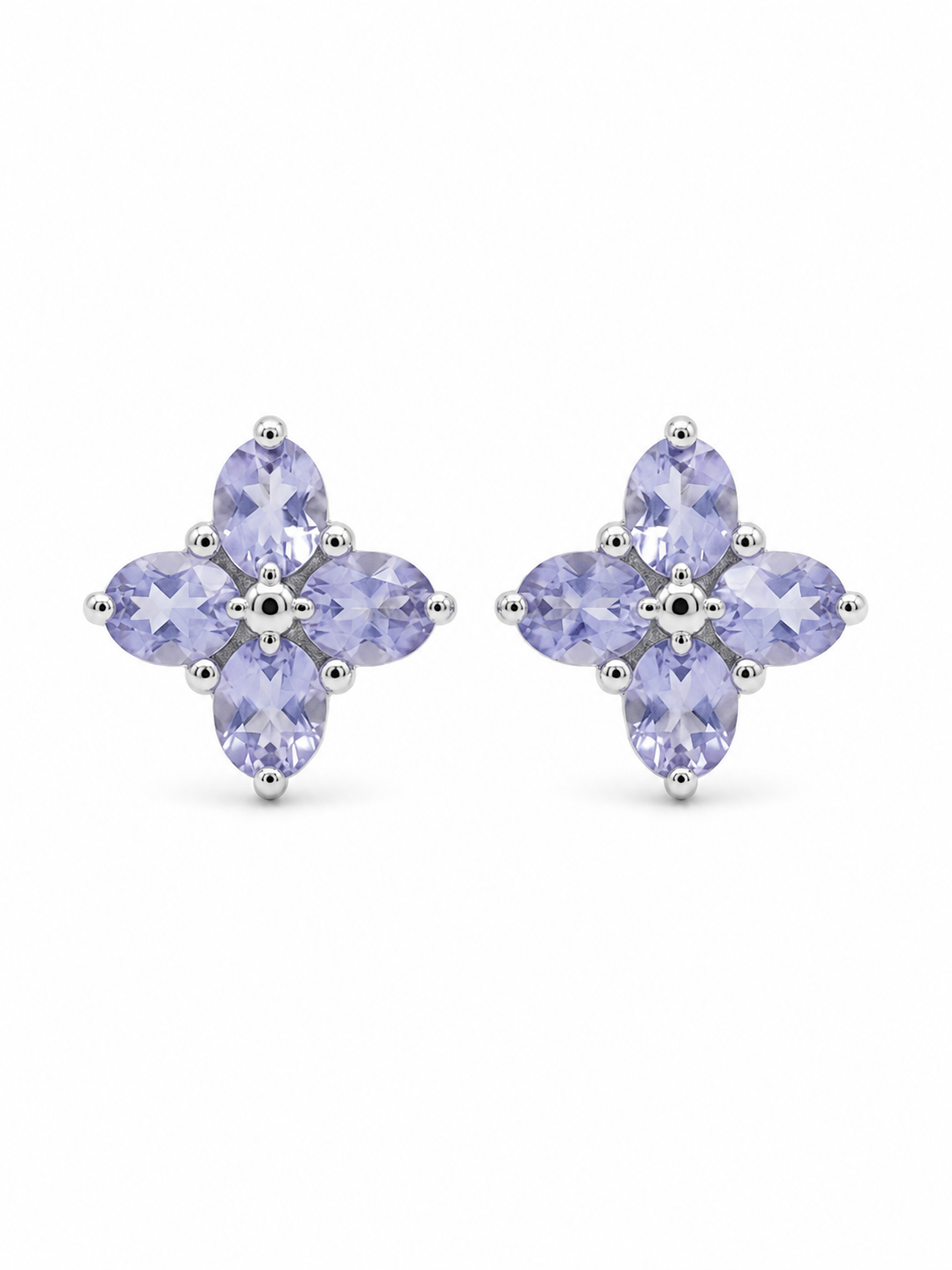 Bleu Céleste Floral Stud Earrings
