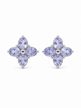 Bleu Céleste Floral Stud Earrings