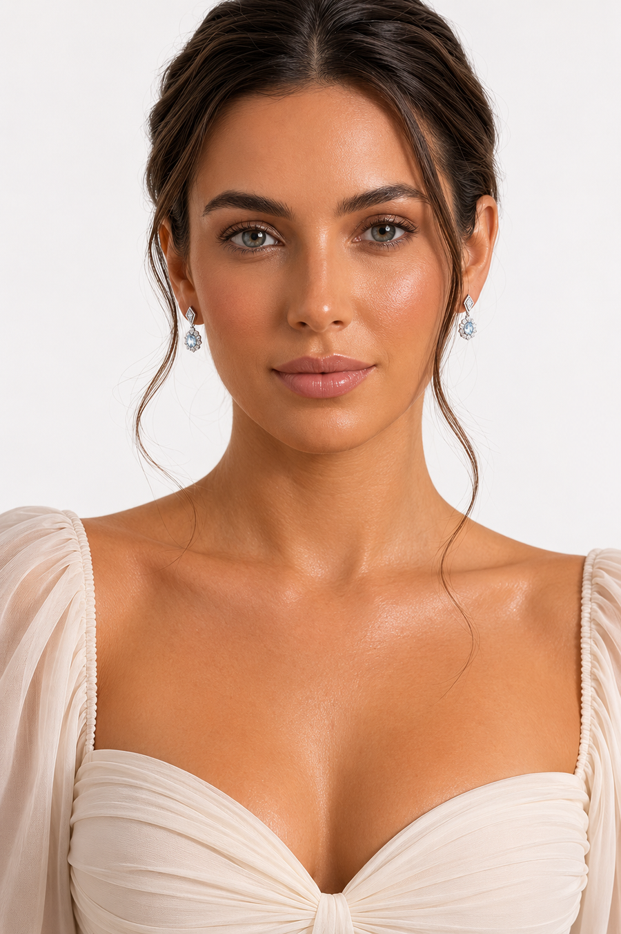 Bleu Impérial Halo Drop Earrings