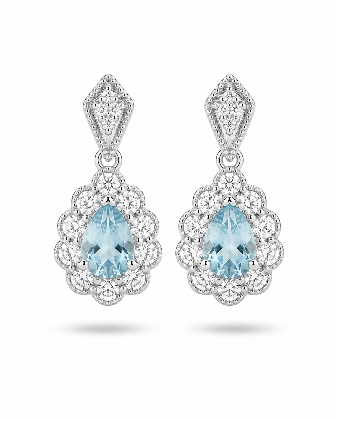 Bleu Impérial Halo Drop Earrings