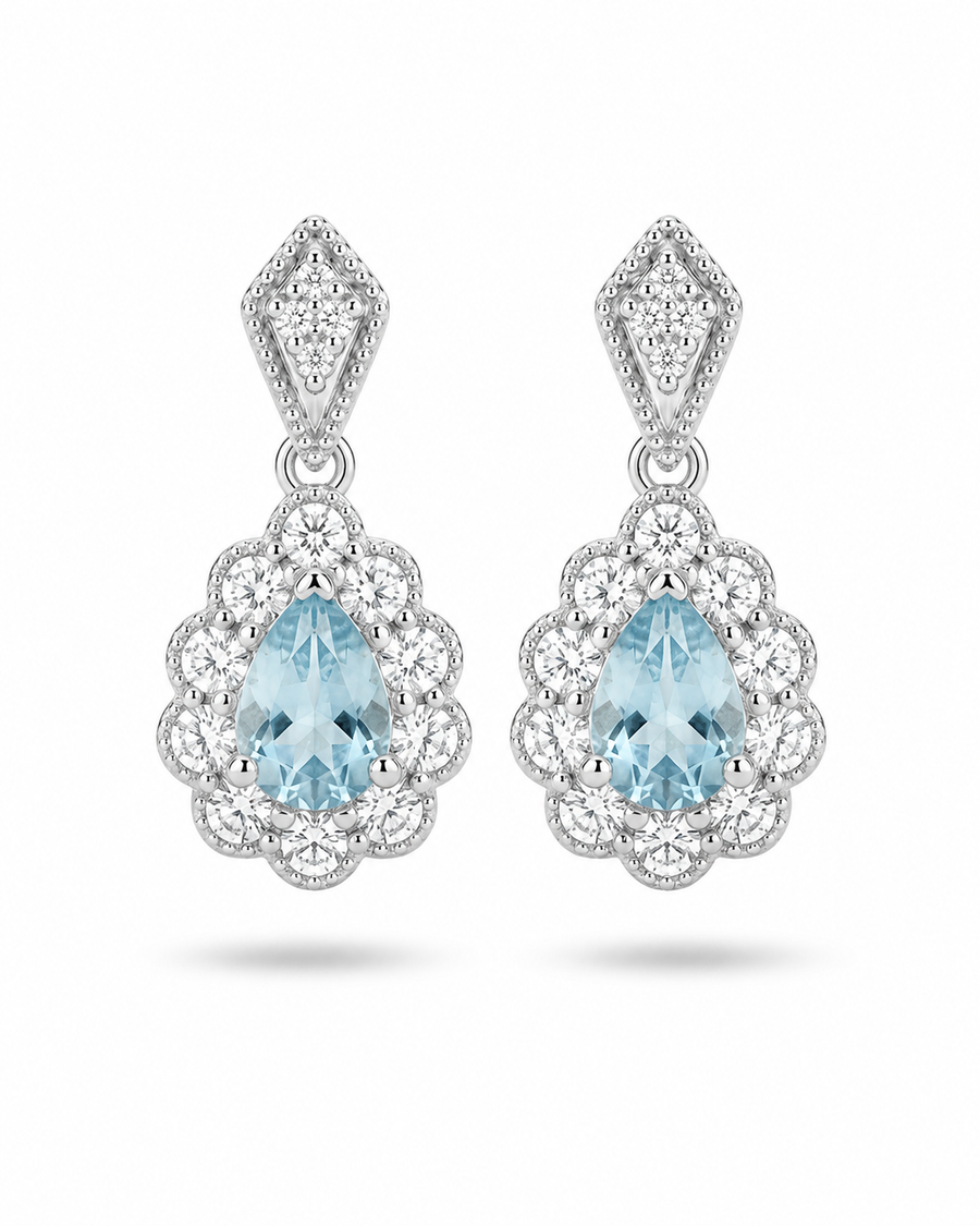 Bleu Impérial Halo Drop Earrings