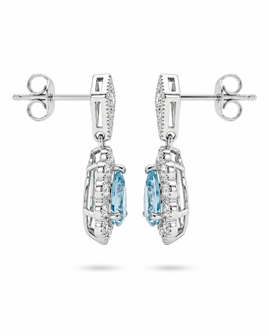 Bleu Impérial Halo Drop Earrings