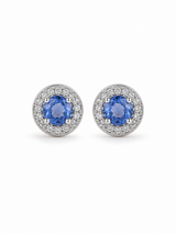 Bleu Royale Halo Stud Earrings