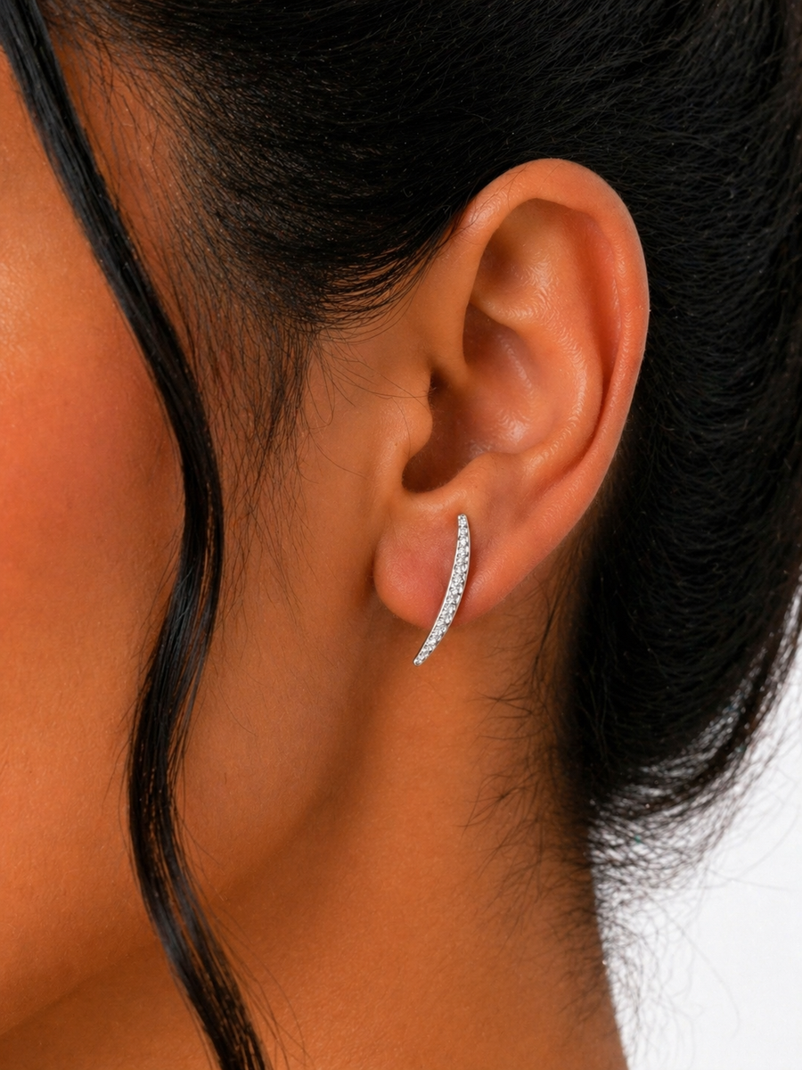 Celeste Pavé Arc Earrings