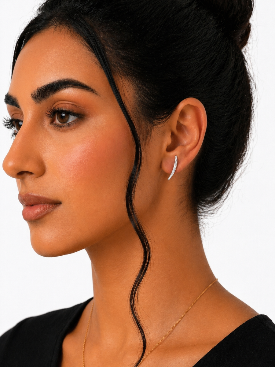 Celeste Pavé Arc Earrings
