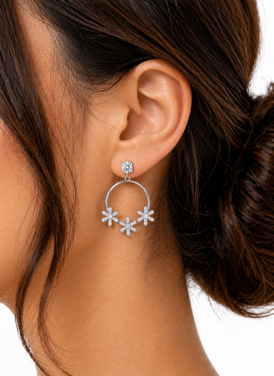 Celestine Floral Hoop Earrings