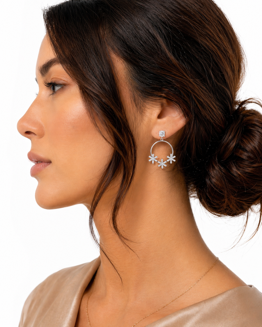 Celestine Floral Hoop Earrings