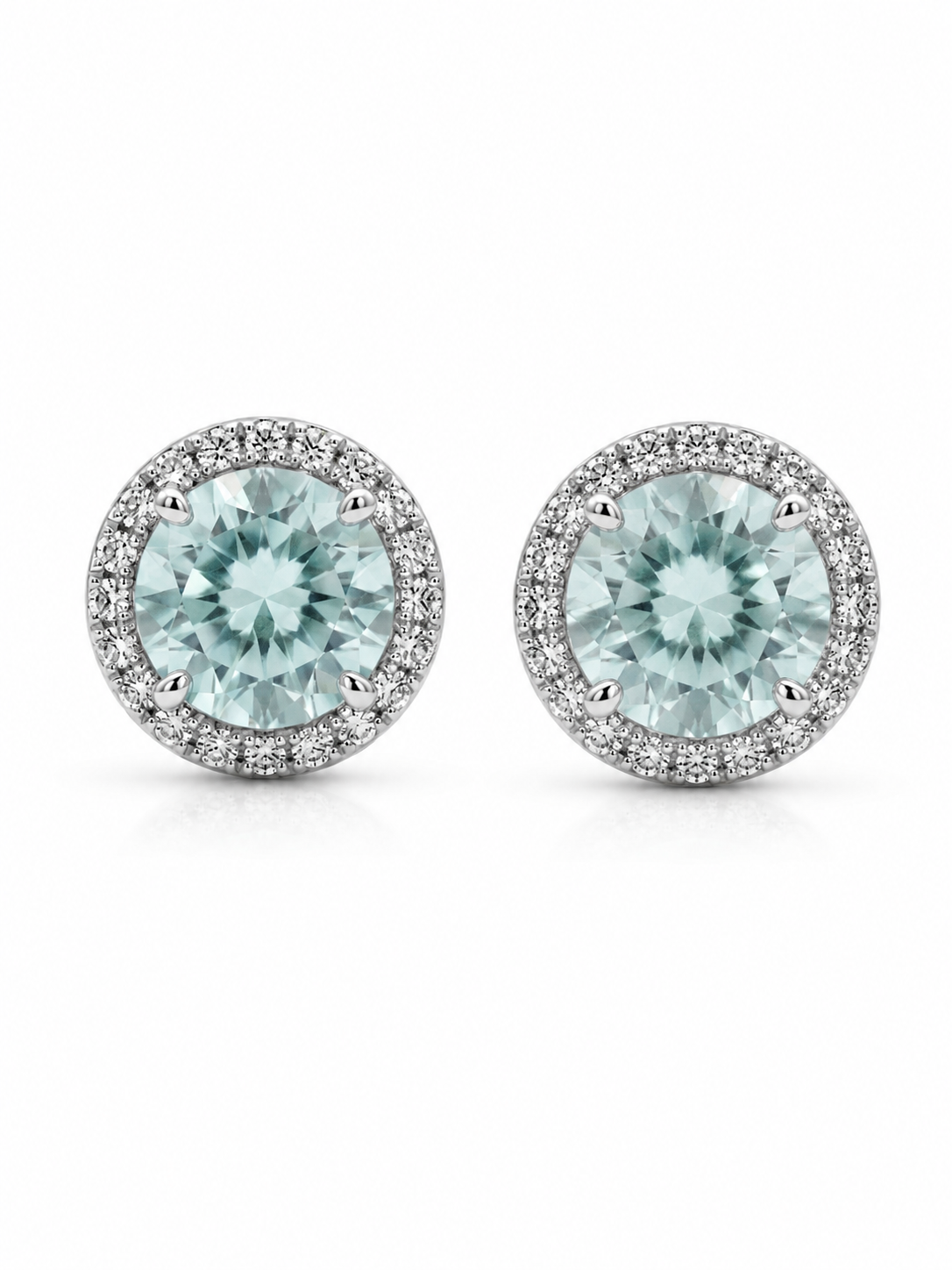 Clair de Mer Halo Stud Earrings