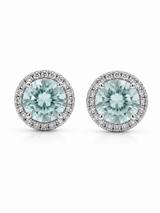 Clair de Mer Halo Stud Earrings