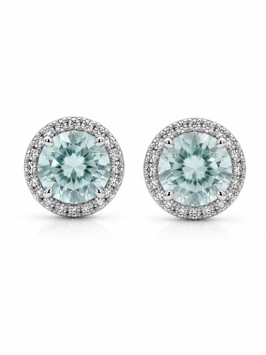 Clair de Mer Halo Stud Earrings