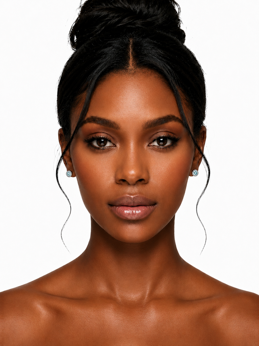 Clair de Mer Halo Stud Earrings