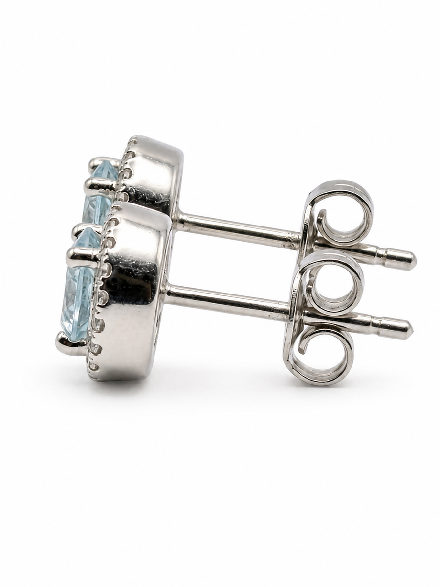 Clair de Mer Halo Stud Earrings