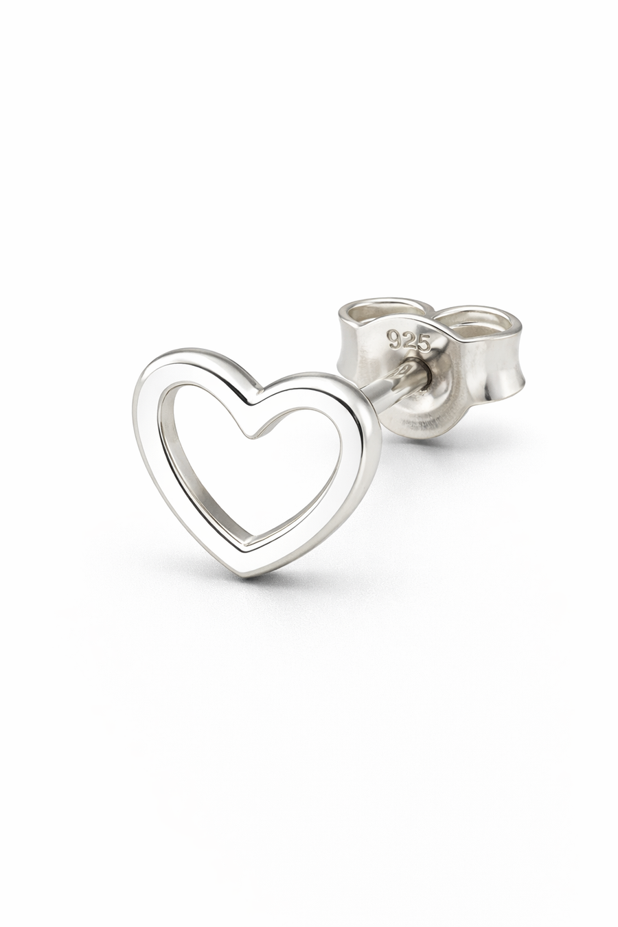 Coeur Élégant Open Heart Stud Earrings