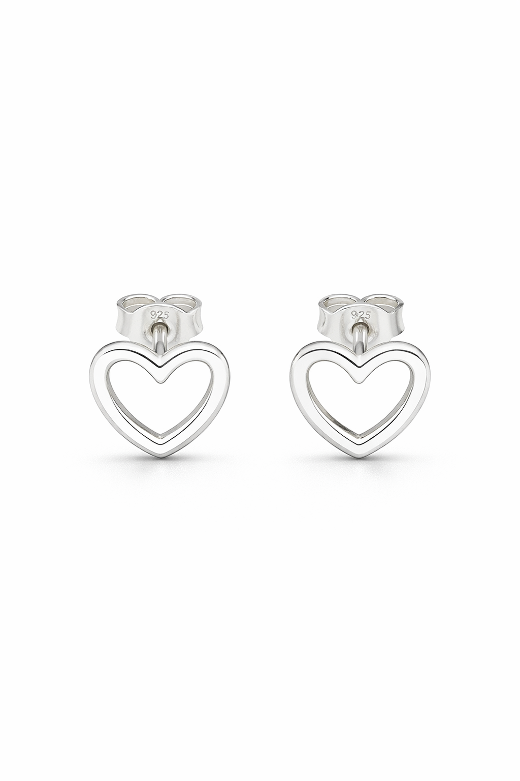Coeur Élégant Open Heart Stud Earrings