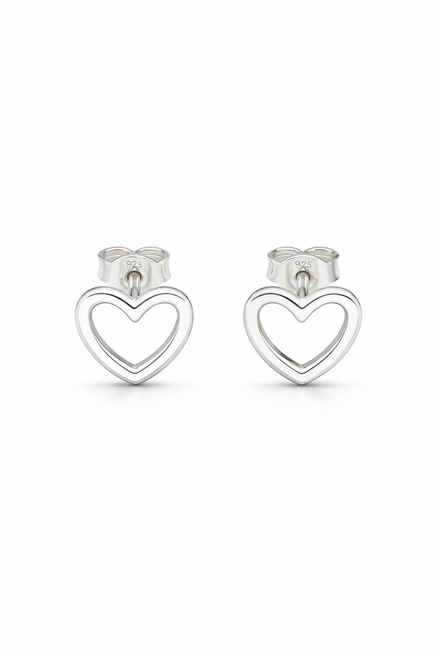 Coeur Élégant Open Heart Stud Earrings