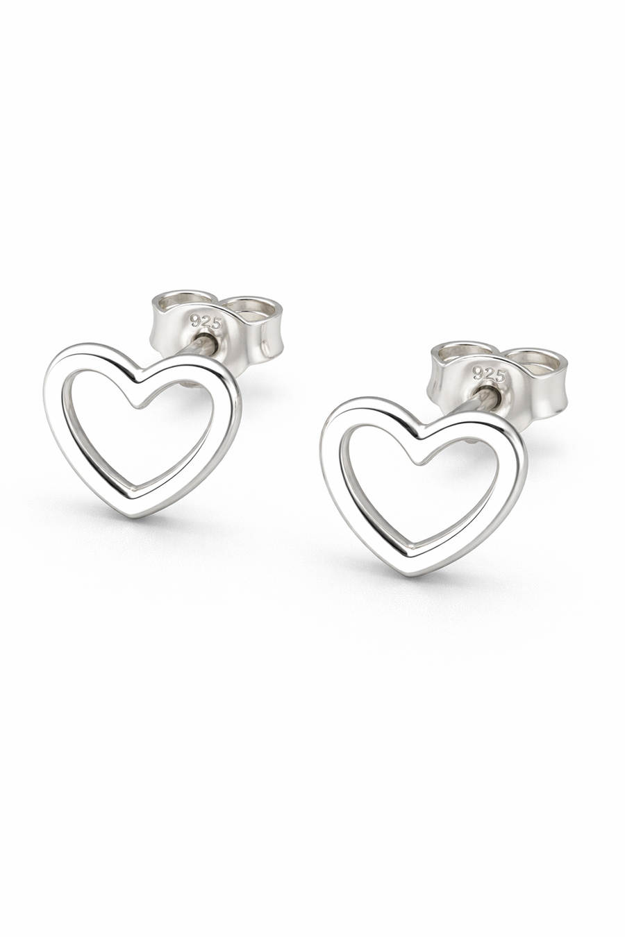 Coeur Élégant Open Heart Stud Earrings