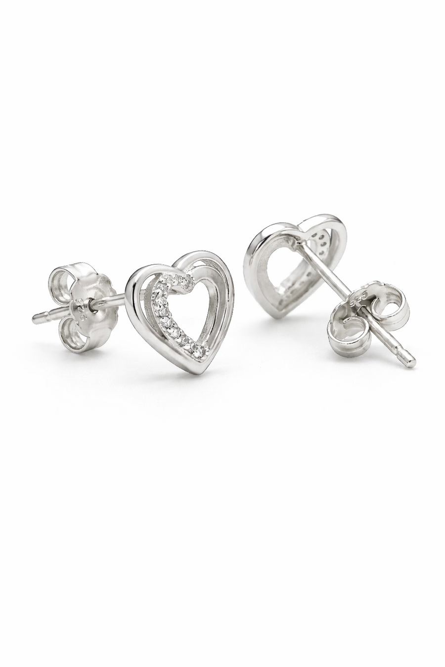 Cœur Lumière Crystal Heart Stud Earrings