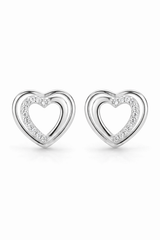 Cœur Lumière Crystal Heart Stud Earrings