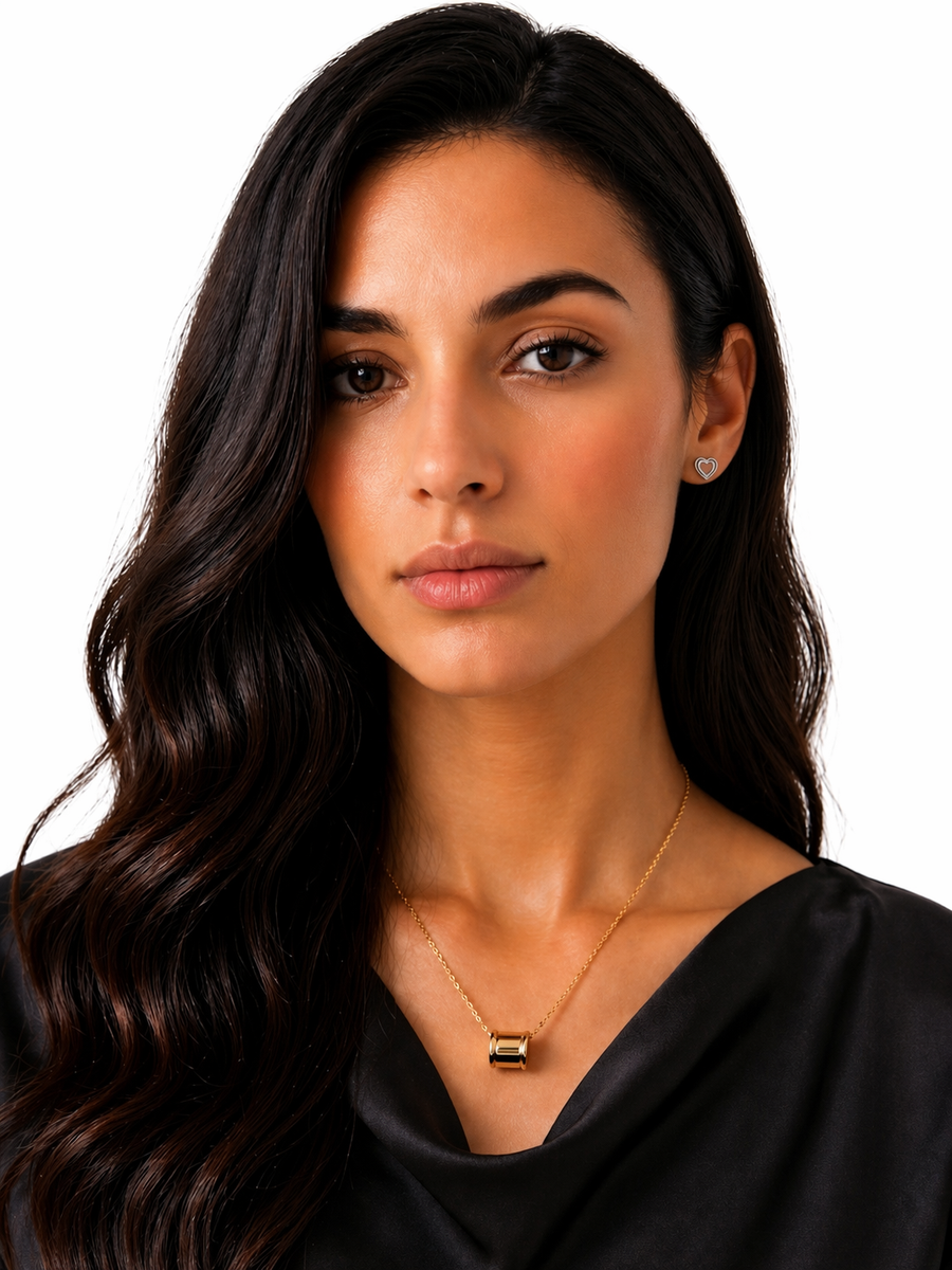 Cœur Lumière Crystal Heart Stud Earrings