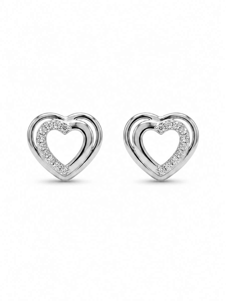 Cœur Lumière Heart Stud Earrings