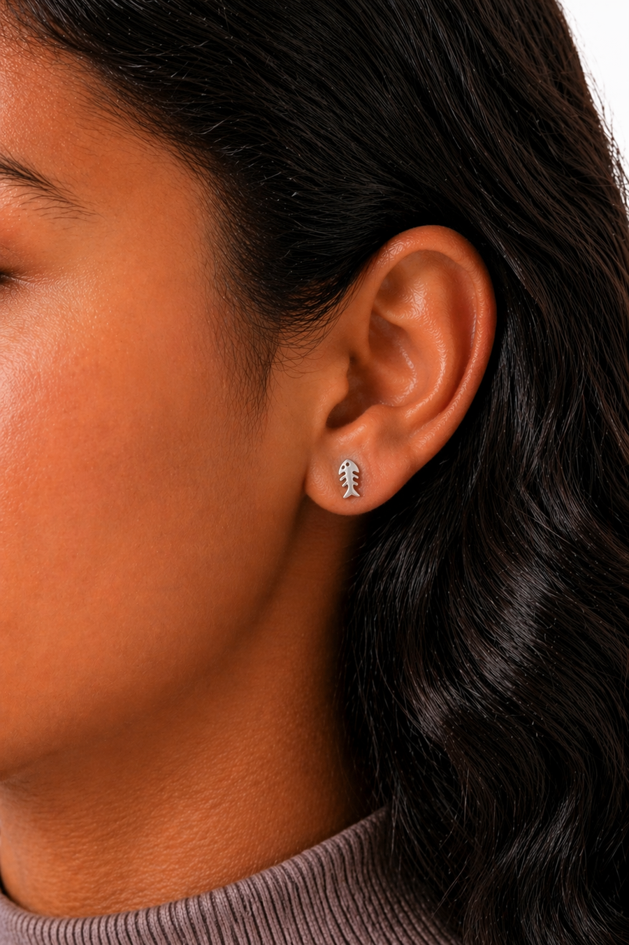 Côte d’Azur Fishbone Stud Earrings
