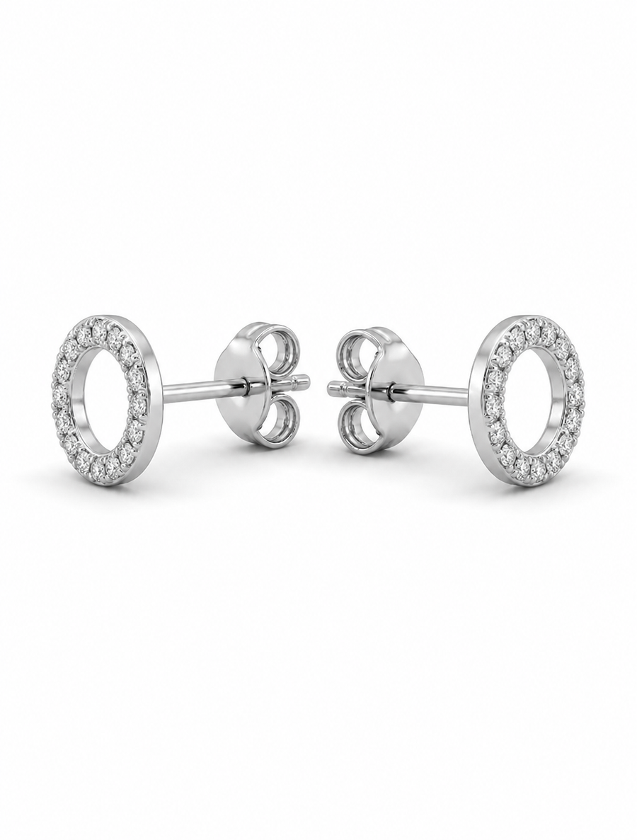 Éclat de Lune Circle Stud Earrings