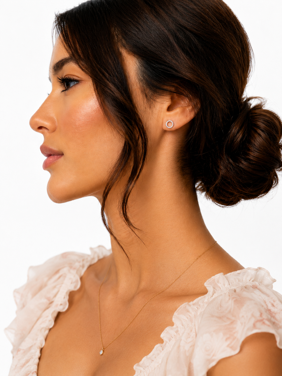 Éclat de Lune Circle Stud Earrings