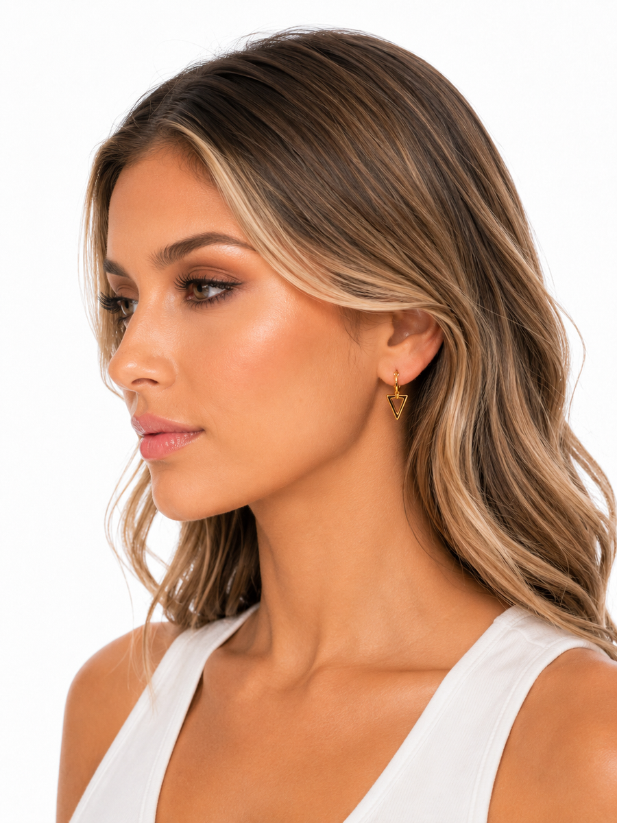 Élodie Geometric Triangle Earrings