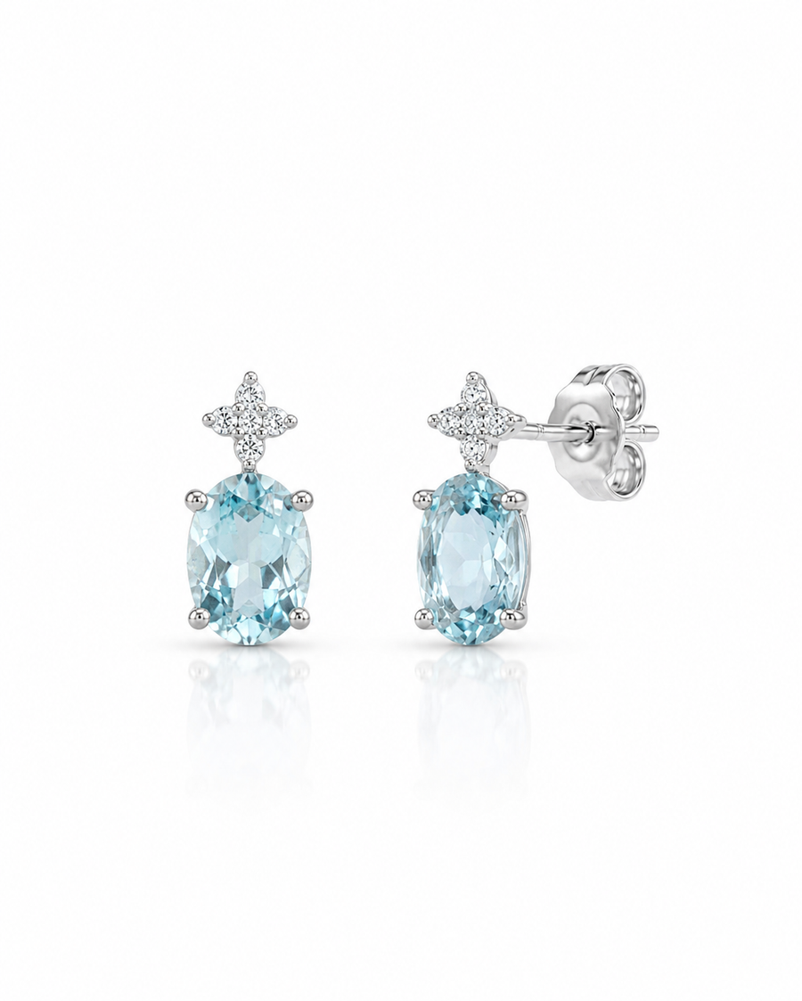 Étoile de Mer Aquamarine Stud Earrings