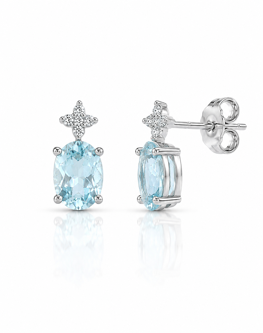 Étoile de Mer Aquamarine Stud Earrings