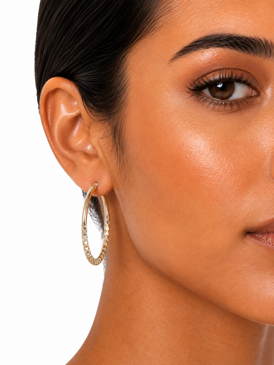 Évangeline Diamond-Cut Hoop Earrings