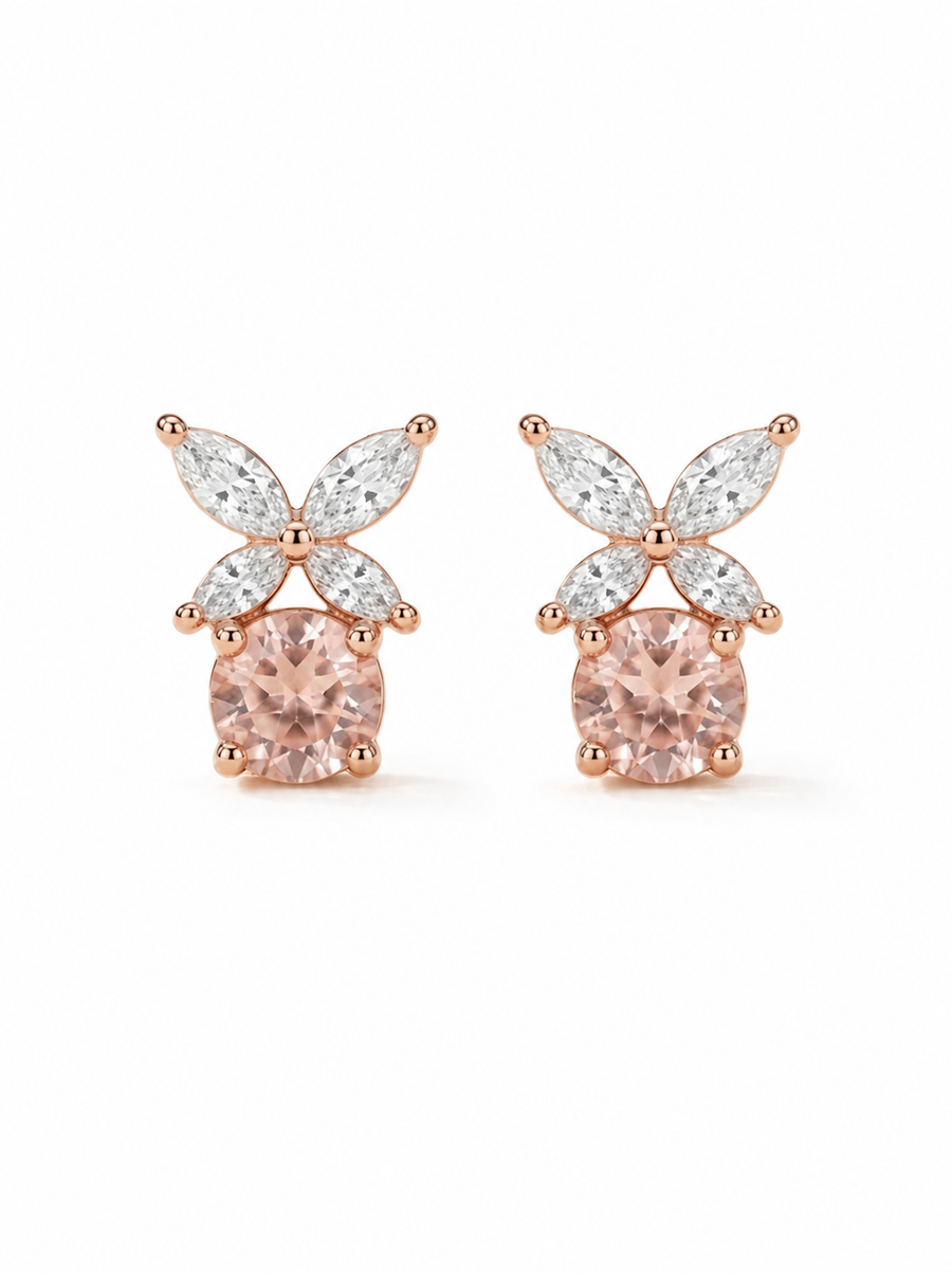 Fleur de Rosée Stud Earrings