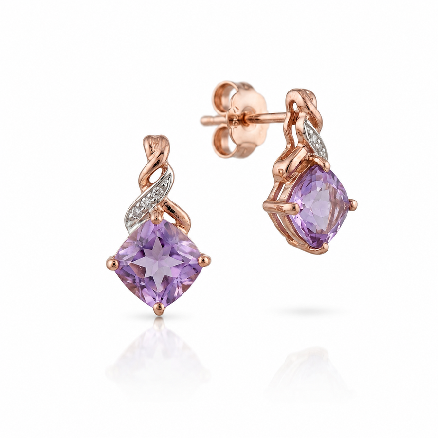Lien d’Amour Améthyste Stud Earrings