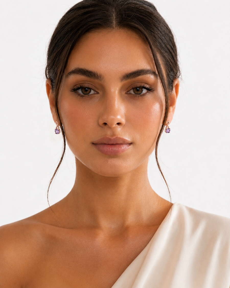 Lien d’Amour Améthyste Stud Earrings