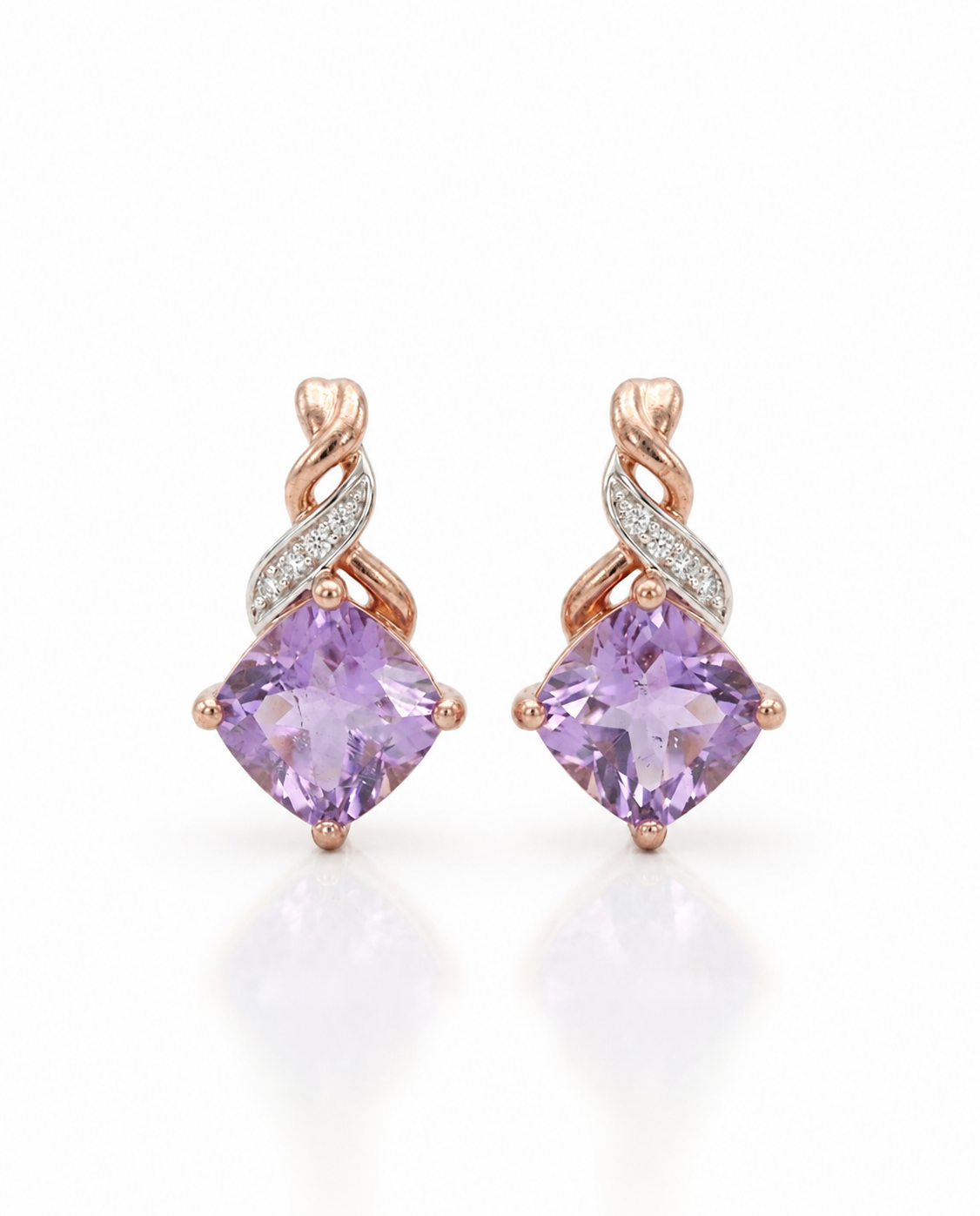 Lien d’Amour Améthyste Stud Earrings