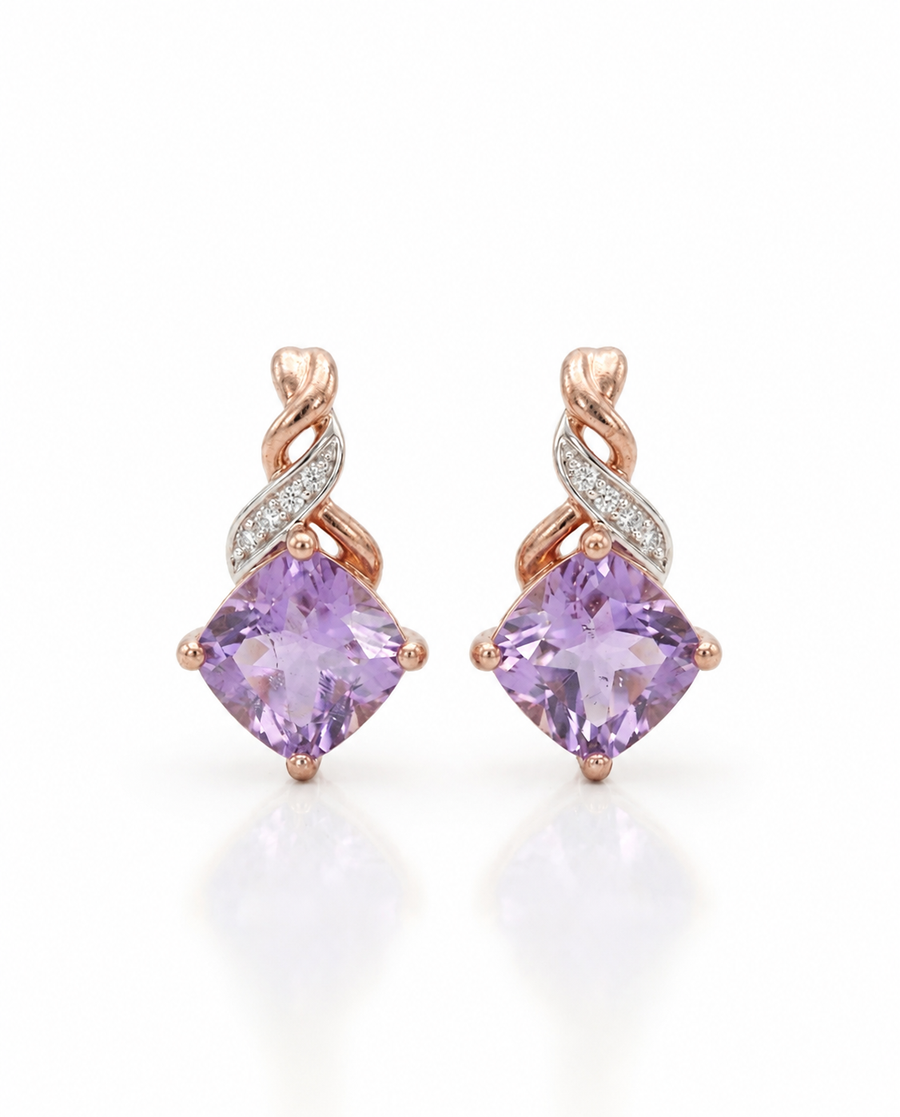Lien d’Amour Améthyste Stud Earrings