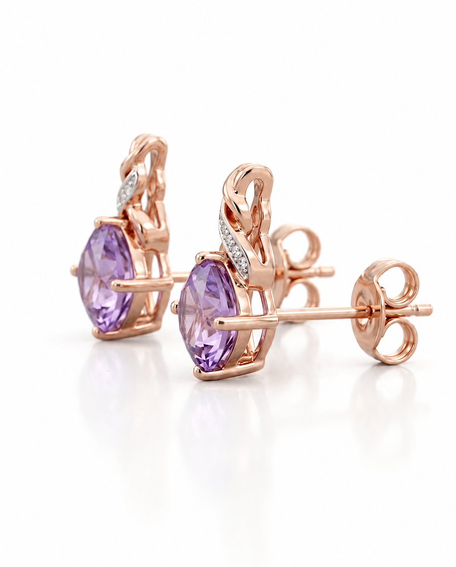 Lien d’Amour Améthyste Stud Earrings