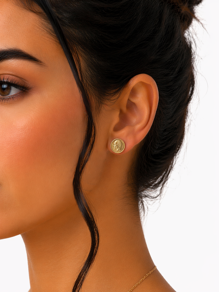 Monnaie Vintage Coin Stud Earrings