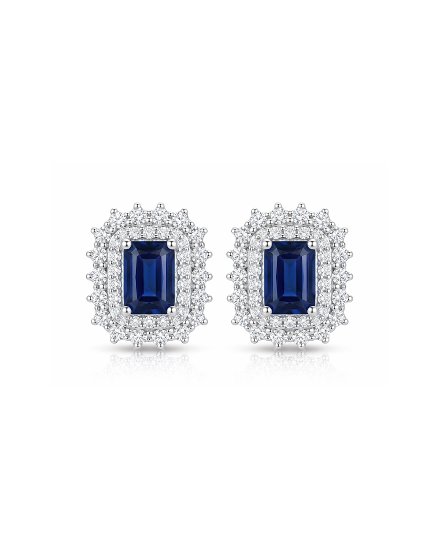 Nuit Royale Halo Stud Earrings