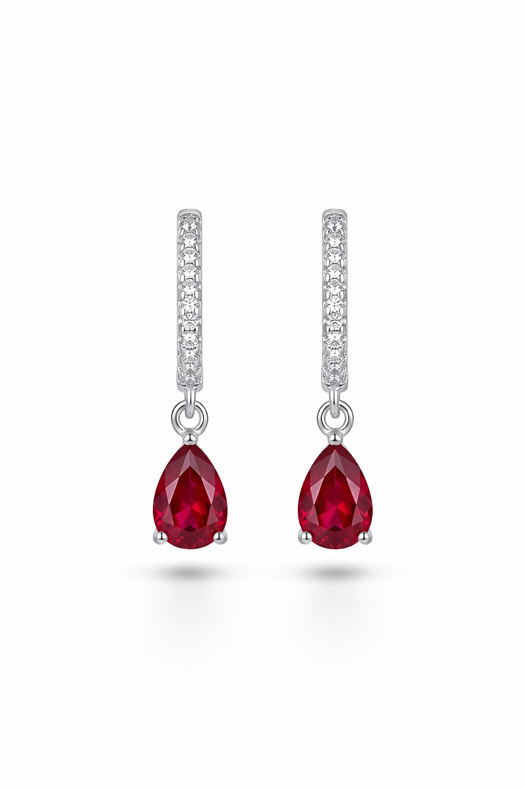 Rosabelle Ruby Drop Huggie Earrings