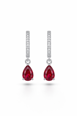 Rosabelle Ruby Drop Huggie Earrings
