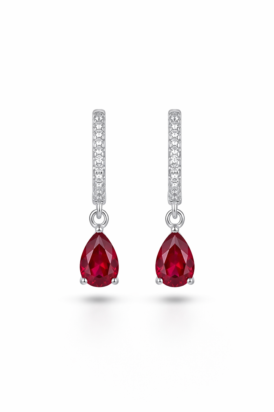 Rosabelle Ruby Drop Huggie Earrings