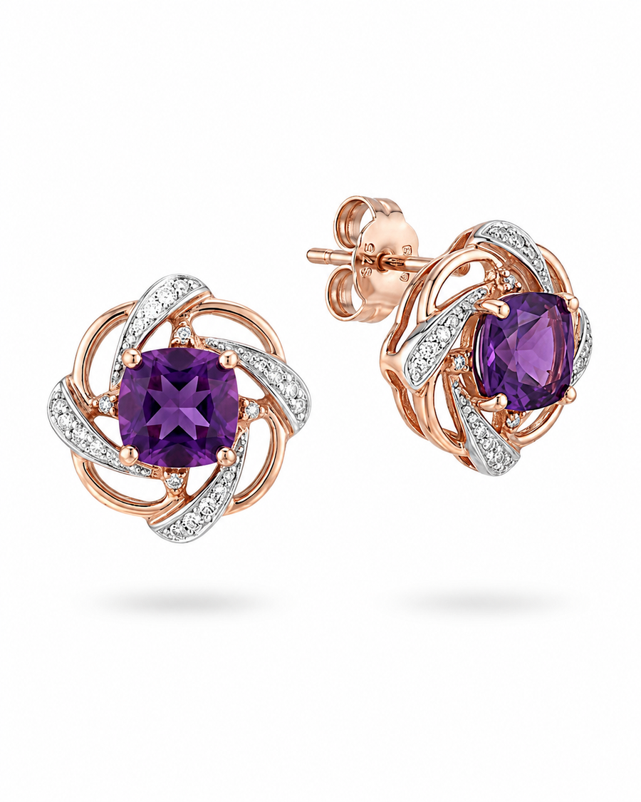 Rosalie Améthyste Bloom Stud Earrings