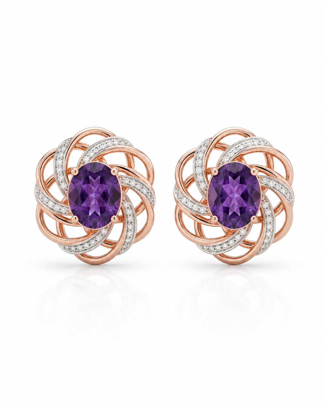 Rosalie Améthyste Bloom Stud Earrings