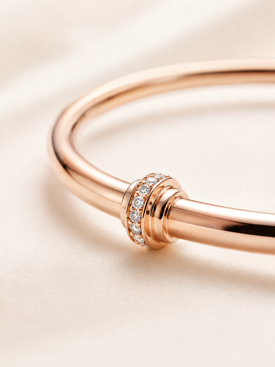 Rosalie Éclat Rose Gold Bangle