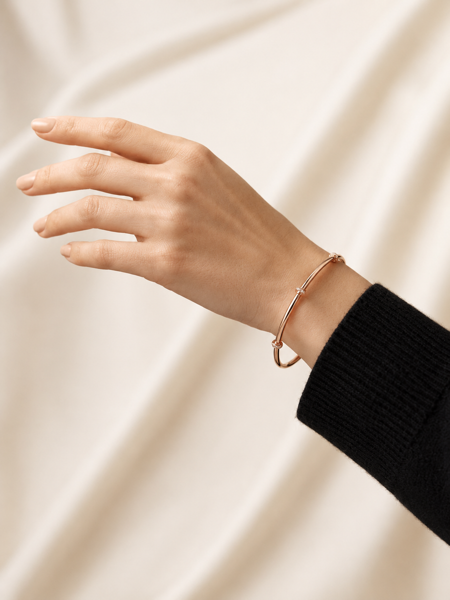 Rosalie Éclat Rose Gold Bangle