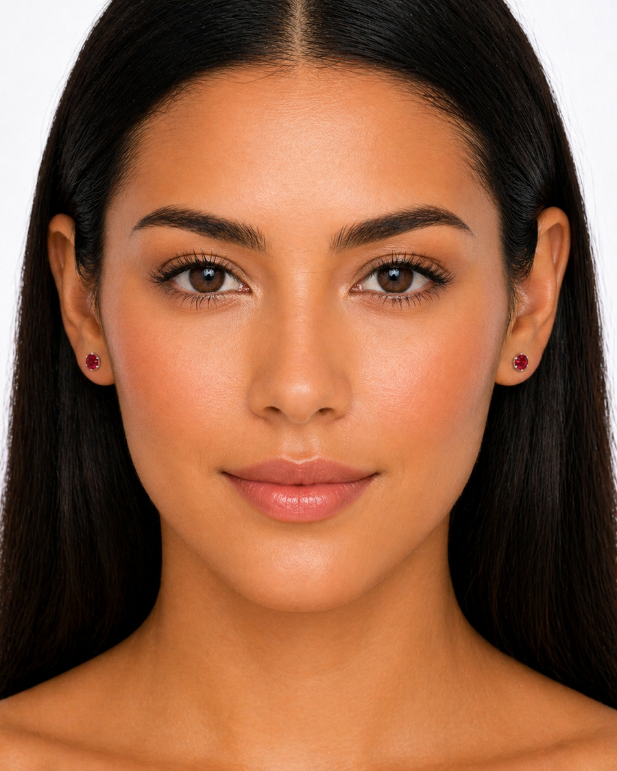 Rosalie Rouge Stud Earrings